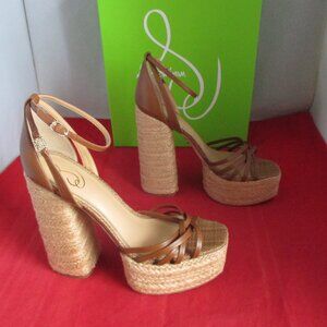 Sam Edelman Women's Kade Platform Sandal $170 - US Size 9 - Cognac - 1093